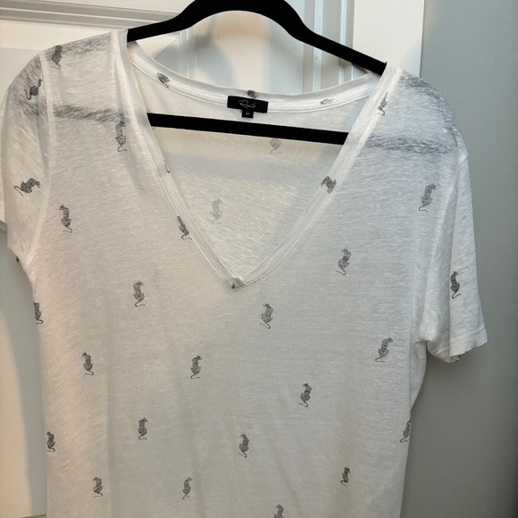 RAILS “Cara Mini White Tiger” T-shirt - size M (70% linen) - Picture 1 of 5